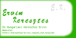 ervin keresztes business card